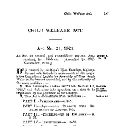 Child Welfare Act 1923
