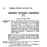 Aborigines Protection (Amendment) Act 1943