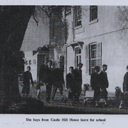 The boys from Castle Hill House leave for school