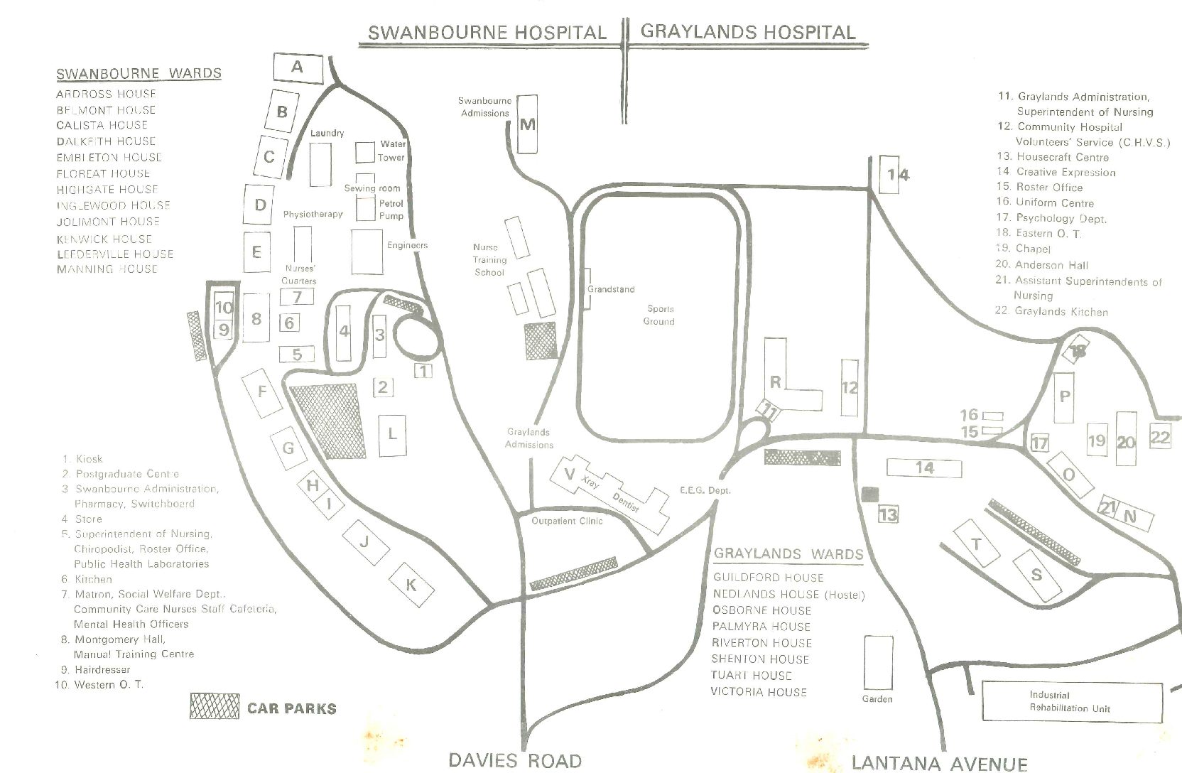 Swanbourne Hospital, Graylands Hospital Map | Find and Connect